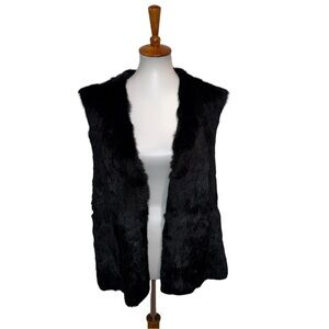 Co & Eddy Rabbit Fur Vest Black Size Large
